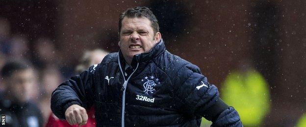 Graeme Murty celebrates a Rangers goal