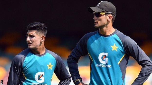 Pakistan bowlers Naseem Shah and Shaheen Afridi