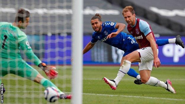 Dominic Calvert-Lewin scores against West Ham