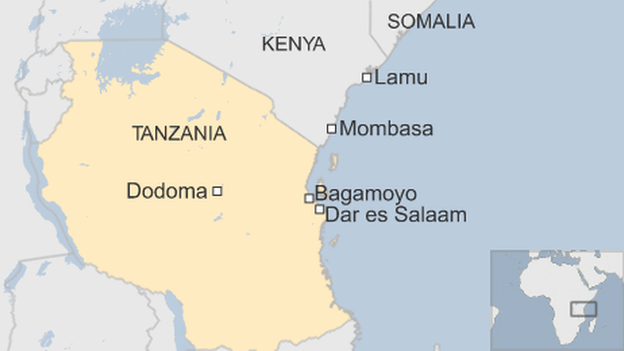 Map of East African coast