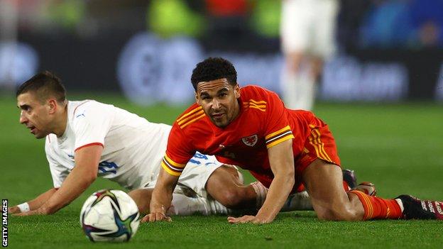 Ben Cabango in action for Wales against Czech Republic