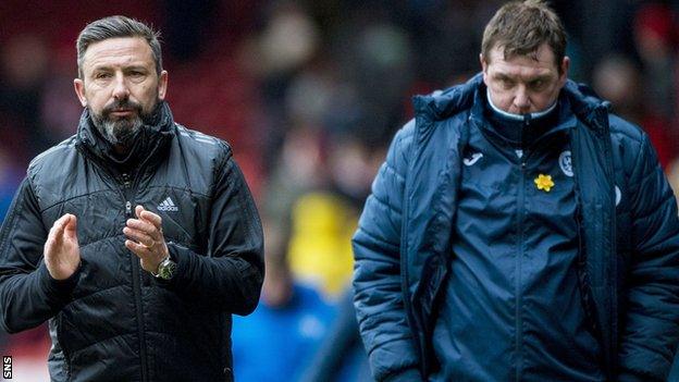 Derek McInnes, left, replaces Tommy Wright as Kilmarnock boss