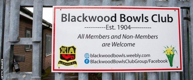 Blackwood bowls club sign