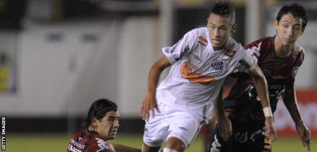 Neymar playing for Santos FC in 2003