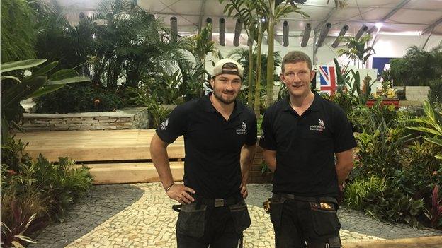 Jonathan Gill and Matthew Beasley won silver medals for landscape gardening