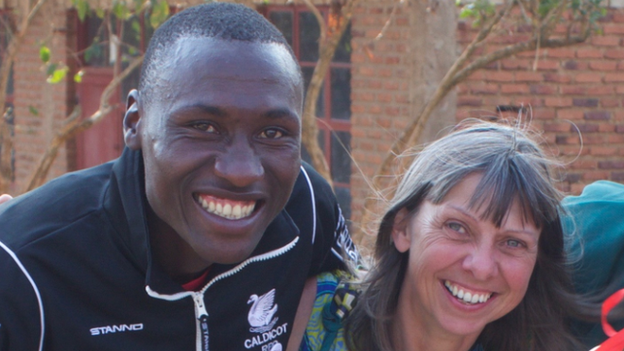 Donatien Ufitimfura, who founded Rusisi Resistance rugby club, and Mary Watkins