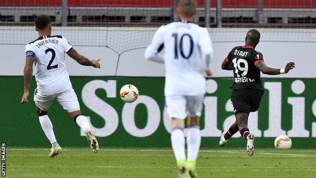 Moussa Diaby scores for Bayer Leverkusen