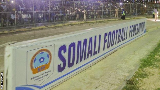 A Somali Football Federation sign