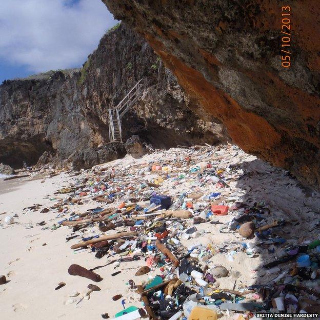 Waste on beach