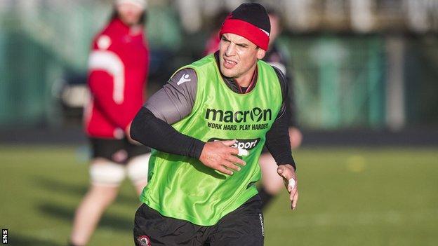 John Hardie at Edinburgh training