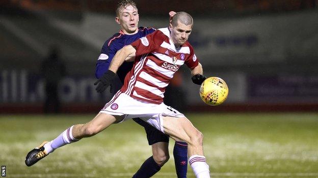 Hamilton defender Alex Gogic against Hearts