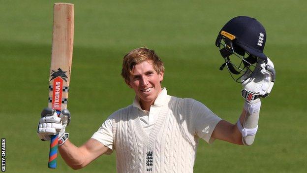 England's Zak Crawley celebrates his 267 against Pakistan at the Ageas Bowl