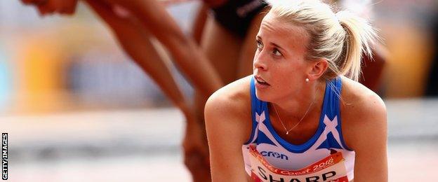 Lynsey Sharp after finishing fourth in her women's 800m heat