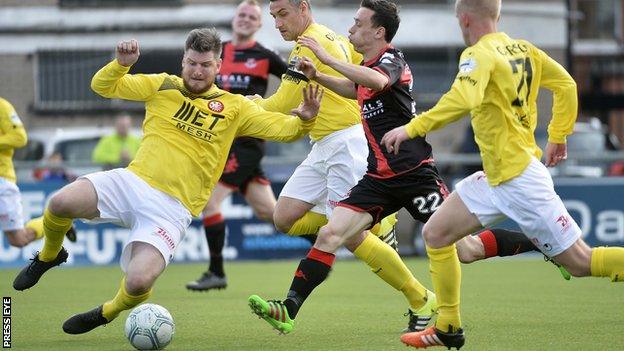 Portadown were beaten 2-1 by Crusaders in the league last Saturday