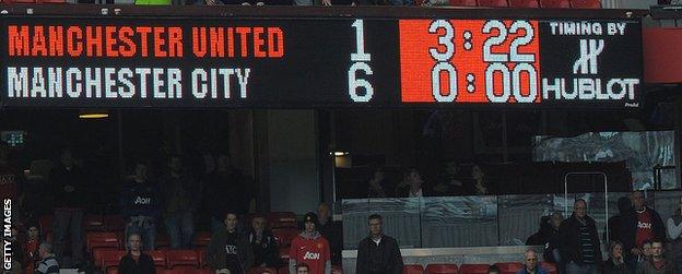 Manchester United lost 6-1 to Manchester City six years ago