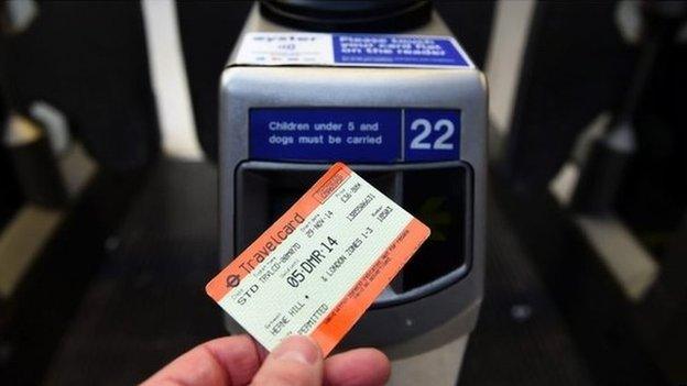 Ticket barriers at a train station