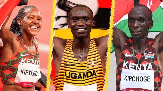 Faith Kipyegon, Joshua Cheptegei, Eliud Kipchoge