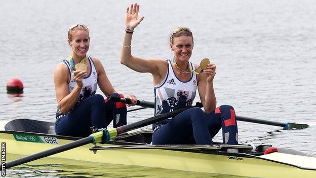 Helen Glover with Heather Stanning