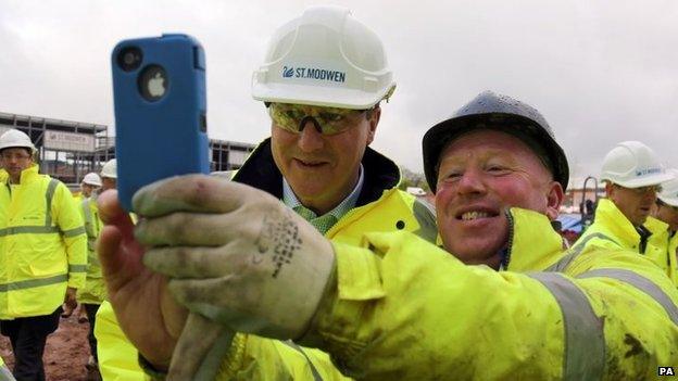 David Cameron poses for selfie