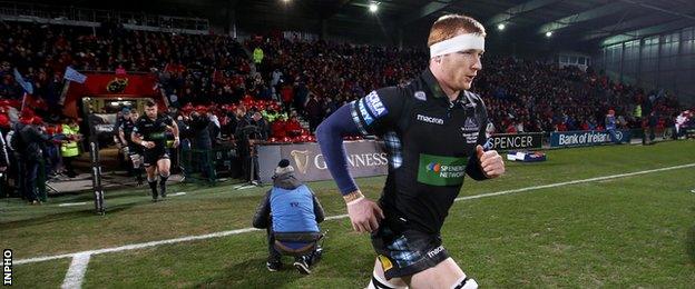 Rob Harley led Glasgow out on his 178th appearance for the club