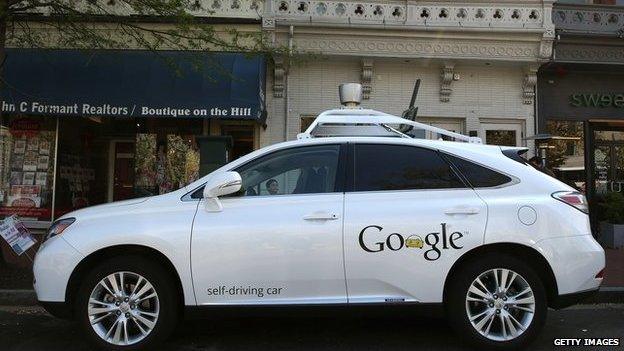 A Google Lexus driverless car