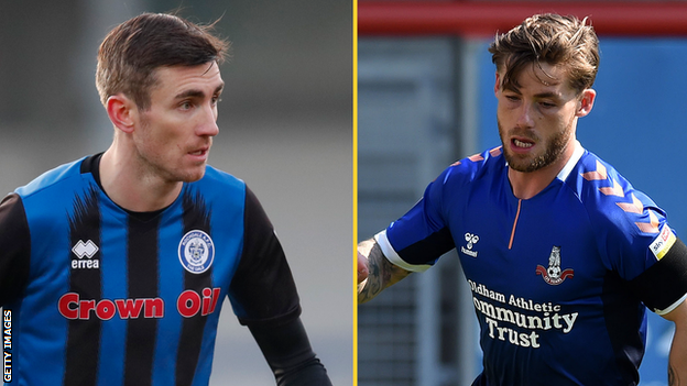 Matty Lund (left) and Conor McAleny (right) scored a combined 33 goals last season for Rochdale and Oldham Athletic respectively