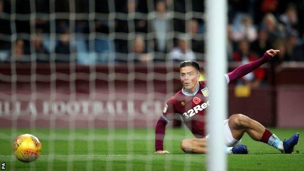 Jack Grealish opens the scoring for Aston Villa against Bolton