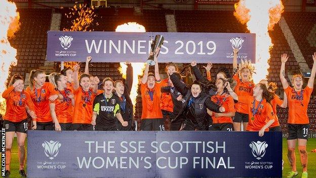 Glasgow City celebrate winning the Scottish Women's Cup final