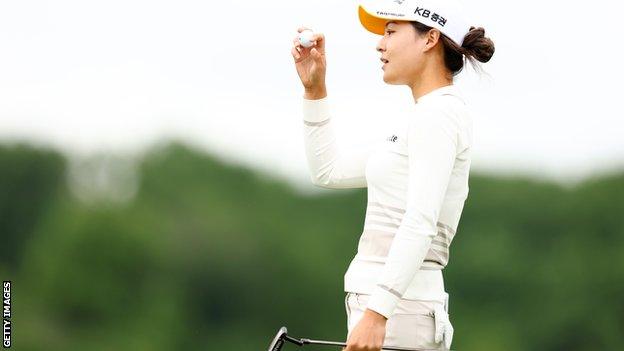 In Gee Chun looks at her ball