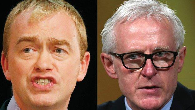 Tim Farron (left) and Norman Lamb (right)