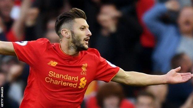 Liverpool midfielder Adam Lallana