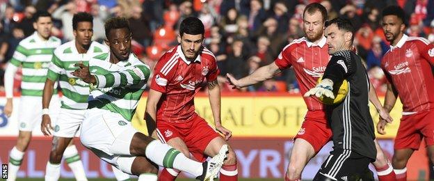 Celtic and Aberdeen players