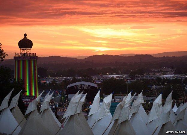 Glastonbury sunset