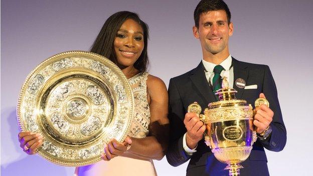 Serena Williams (left) and Novak Djokovic