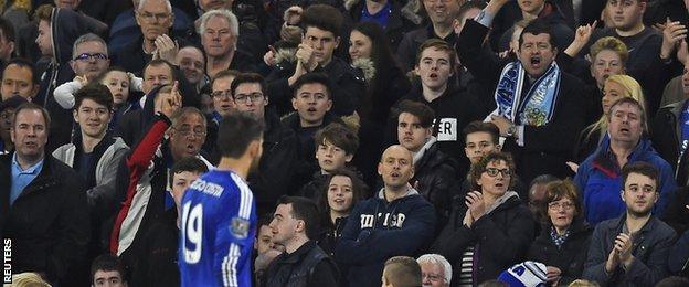 Diego Costa walks off the pitch at Stamford Bridge