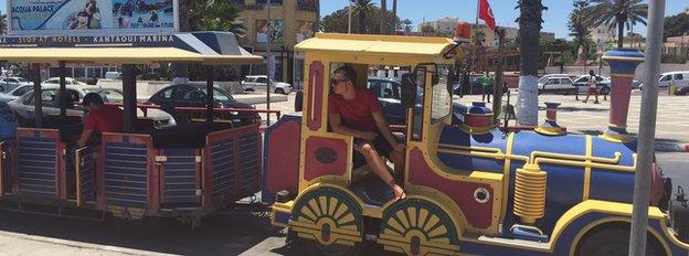 A tourist train in Sousse