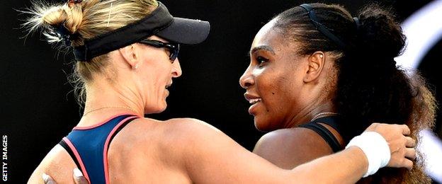 Mirjana Lucic-Baroni and Serena Williams