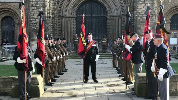 Military funeral at Lincoln Cathedral