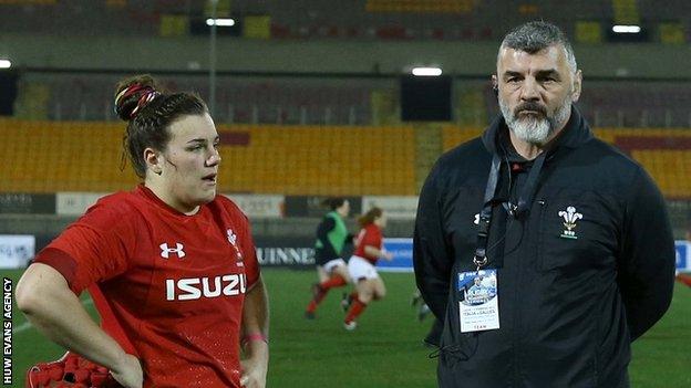 Rowland Phillips and daughter Carys who has won 51 caps for Wales