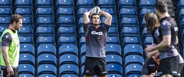 Stuart McInally in training with Edinburgh