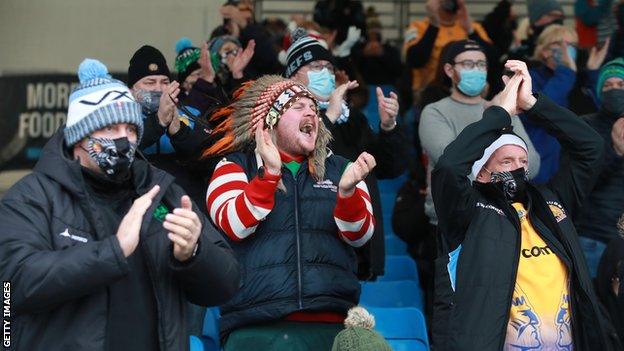 Exeter fans at Sandy Park