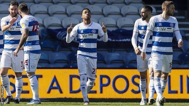 Chris Willock (centre) celebrates his early goal against Coventry