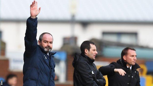 Kilmarnock manager Steve Clarke against Celtic