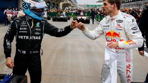 Valtteri Bottas and Max Verstappen