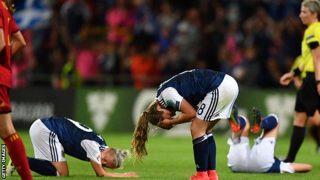 Scotland beat Spain 1-0 but went out of the tournament on goal difference