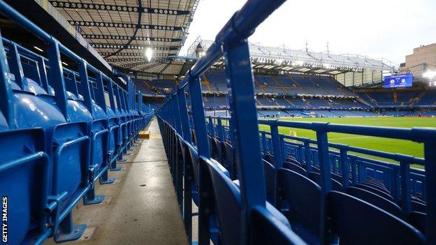 The empty safe-standing area before kick-off