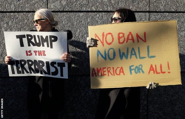 Anti-Trump protesters