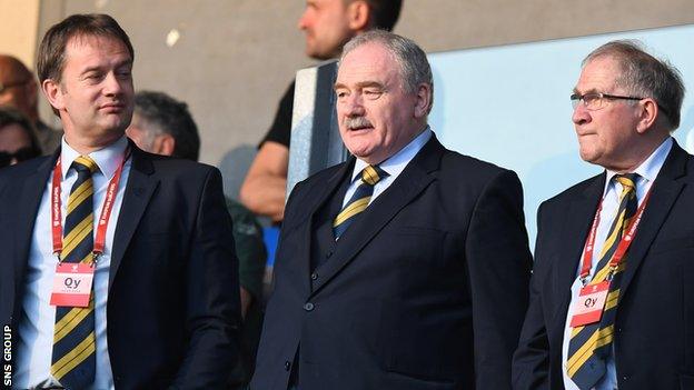 SFA chief executive Ian Maxwell, with vice president Rod Petrie and president Alan McRae (L-R)