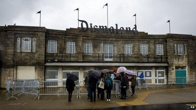 Fans outside Dismaland