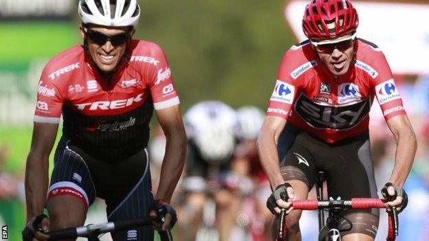 Alberto Contador and Chris Froome